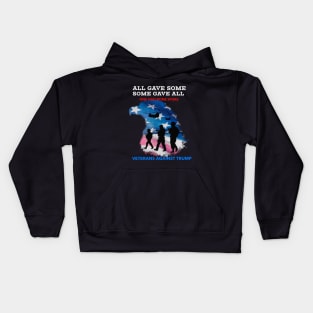 Anti-Trump, All Gave Some Some Gave All One Had Bones Spurs Veterans Against Trump with Eagle American Flag Kids Hoodie